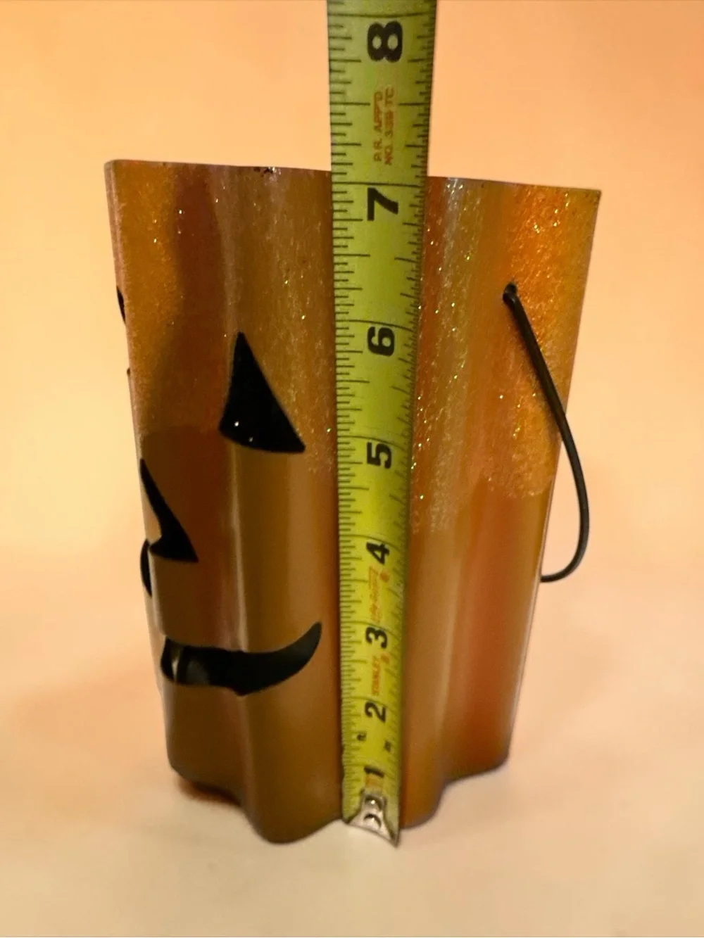 Pair of Halloween Pumpkin Jack-O'-Lantern Candle Holders - Orange